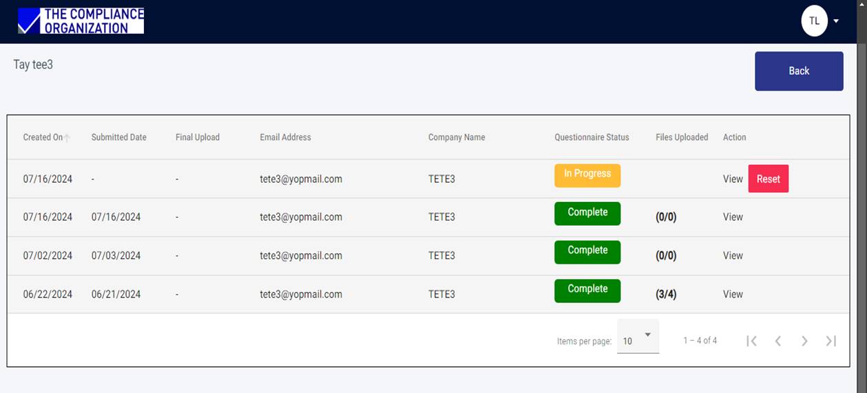 Compliance Reporting Portal